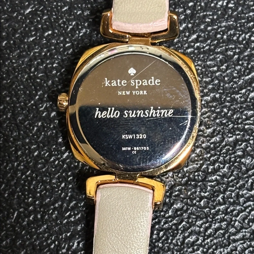 Kate Spade KSW1320 Barrow Vachetta White Dial Pink Leather Strap Women's Watch